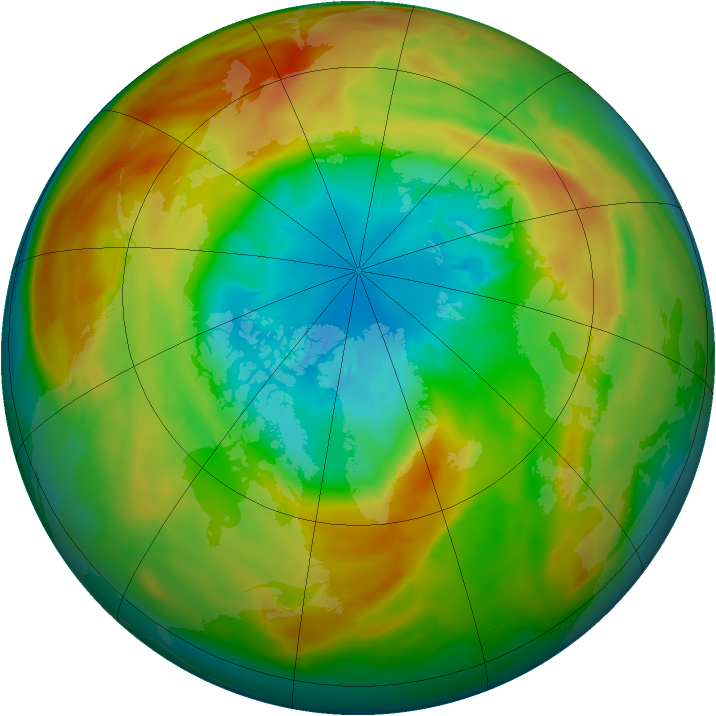 Arctic ozone map for 15 March 2011